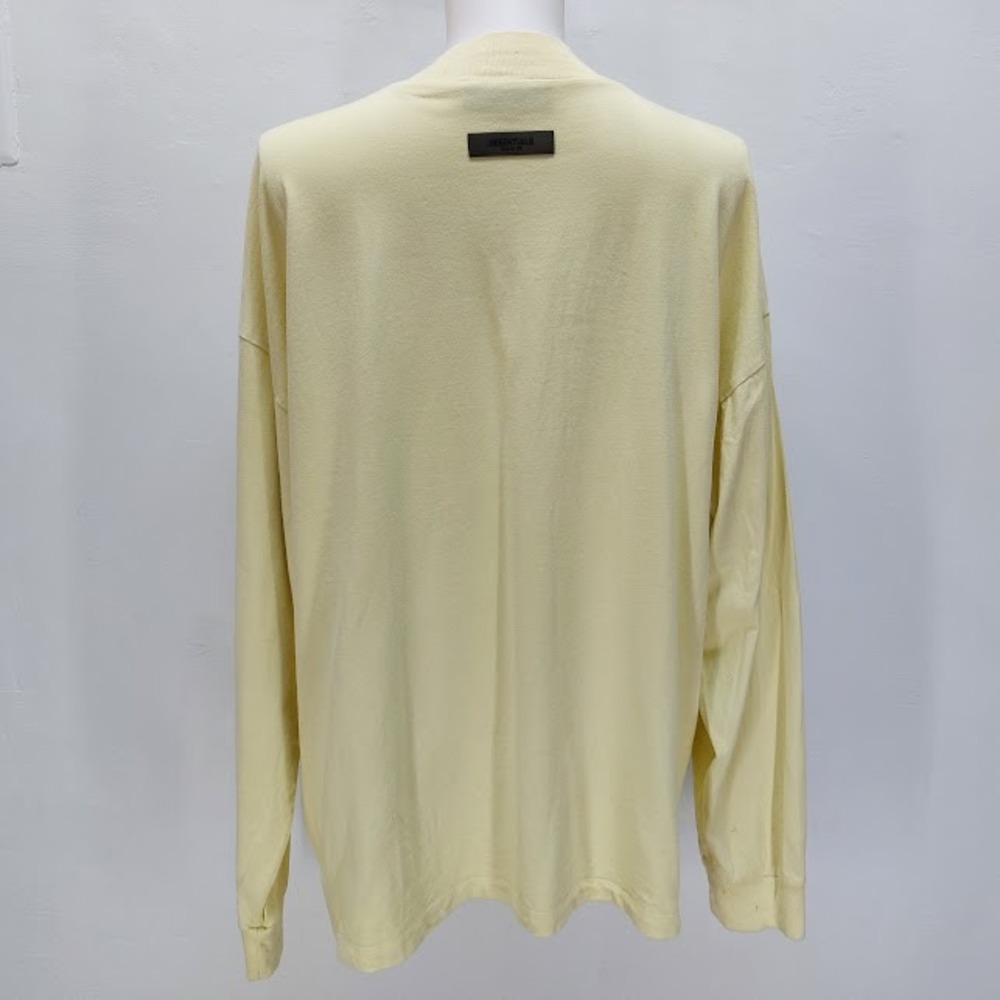 Fear of God Essentials T-Shirt Men's Long Sleeve Large Yellow Mock Neck Hype - Picture 3 of 9